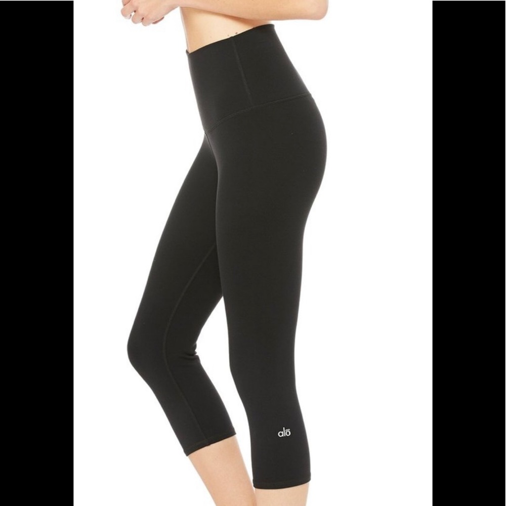 Alo leggings airbrush matte with shine black sz xs